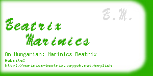 beatrix marinics business card